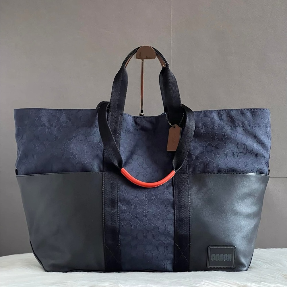 93824- Coach Reversible Pacer Tote In Signature Cordura Fabric With Coach Patch